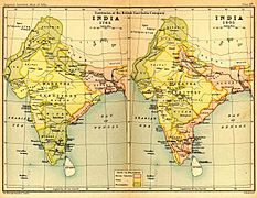EAST India Company territories in India 1765 and 1805b