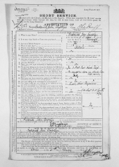 1903 Frederick John Short Service attestation