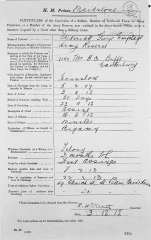 1912 Frederick John prison sheet