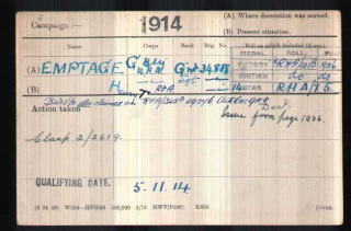 1914 Henry Thomas Emptage medal index