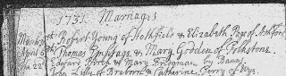Thomas Emptage and Mary Godden 1731