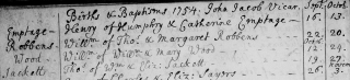 Henry Emptage baptism 1754 cropped