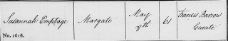 Susannah Emptage death 1826 cropped