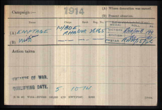 1914 William Alfred Emptage medal card cropped